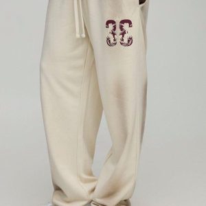 Oversized Varsity Graphic Washed Joggers