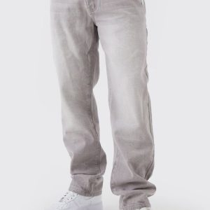 Straight Rigid Tinted Washed Denim Jeans