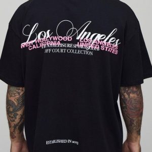 Black Oversized Hi Build Los Angeles T-Shirt