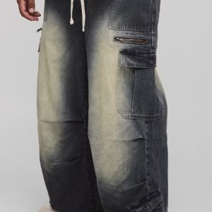 Plus Tinted Washed Baggy Fit Jeans