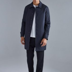 Single Breasted Poly Twill Raincoat Jacket