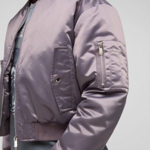 Boxy Fit Nylon Baby Bomber Jacket