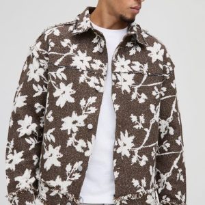 Regular Fit Floral Tapestry Shirt Jacket