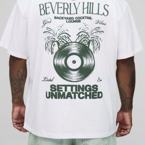 Plus Oversized Beverly Hills Print T-Shirt