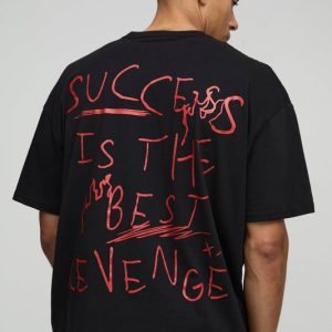 Oversized Success Slogan Print T-Shirt