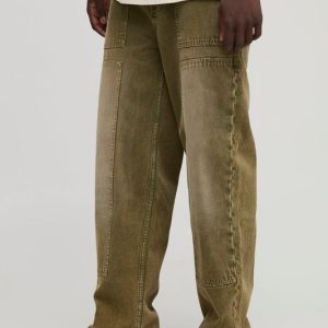 Relaxed Fit Green Tinted Workwear Jeans