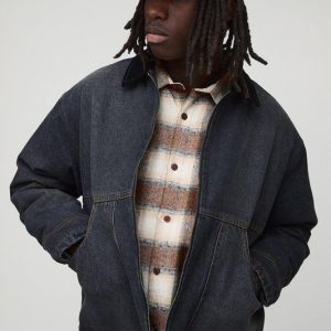 Oversized Boxy Washed Panelled Denim Jacket
