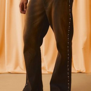 Jewel Embellished Rigid Flared Jeans