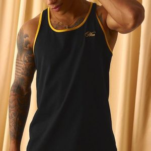 Regular Embroidered Ringer Racer Vest