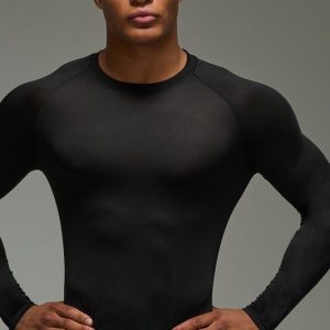 Man Active Lightweight Essentials Gym Raglan Muscle Fit Long Sleeve T-shirt