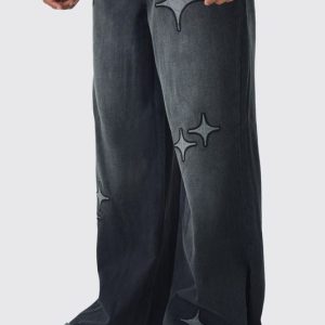 Extreme Baggy Star Applique Jeans