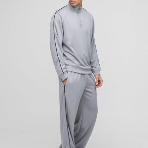 Regular Fit Funnel Neck Tricot Tracksuit