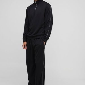 Regular Fit Funnel Neck Tricot Tracksuit