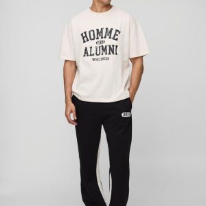 Oversized Homme T-Shirt & Gusset Sweatpants Long Set