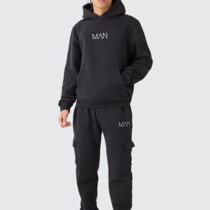 Regular Fit Man Hooded Cargo Tracksuit