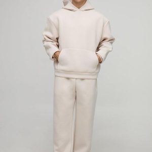 Oversized Boxy Bonded Scuba Hooded Split Hem Tracksuit