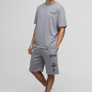 Oversized Homme Cross T-Shirt & Short Set
