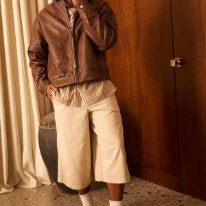 Pocket Embroidery Cord Gusset Jorts