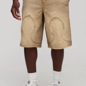 Regular Fit Western Rivet Denim Jorts