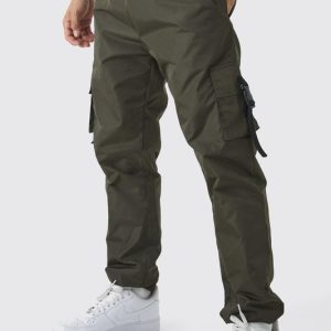 Elasticated Waist Slim Fit Man Shell Cargo Sweatpants
