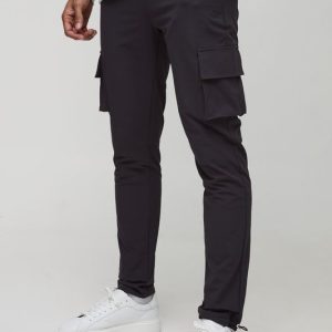 Elasticated Waist Technical Stretch Skinny Cargo Pants