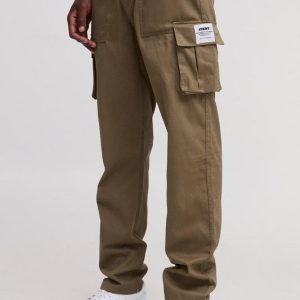 Tall Fixed Waist Relaxed Fit Cargo Pants with Tab