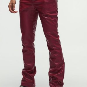 Slim Flared Pu Pants