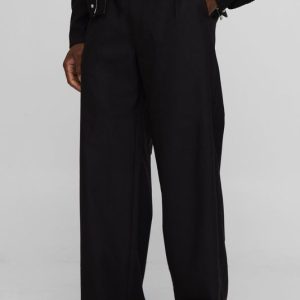 Pleat Front Wide Leg Trousers