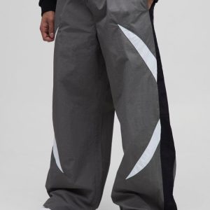 Elasticated Waist Parachute Side Stripe Pants