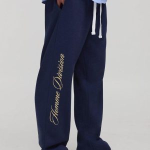 Straight Leg Homme Embroidered Joggers