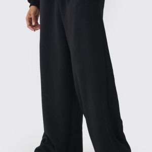 Extreme Wide Leg Raw Edge Loopback Sweatpants