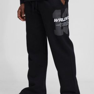 Relaxed Fit Worldwide 13 Varsity Split Hem Joggers