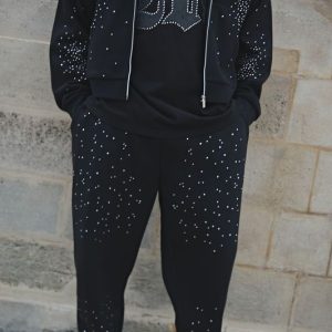 Plus Oversized Rhinestone Joggers