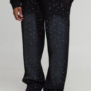Baggy Fit Washed Rhinestone Joggers