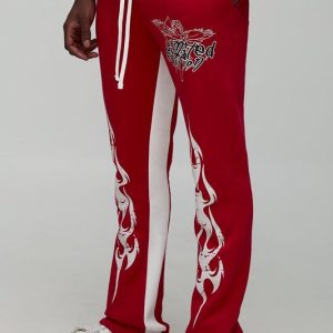 Slim Flared Stacked Graphic  Gusset Joggers