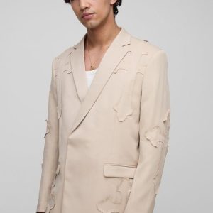 Relaxed Fit Cross Applique Suit Blazer