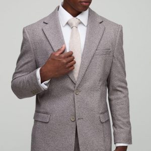 Straight Fit Herringbone Suit Jacket
