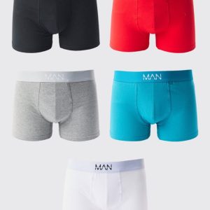 5 Pack Man Mixed Colour Trunks