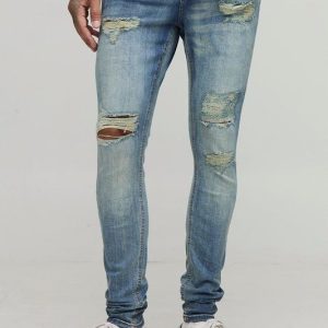 Tall Antique Wash Distressed Super Skinny Jeans