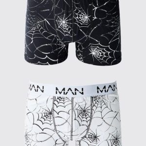 2 Pack Halloween Spider Web Boxers
