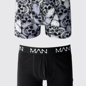 2 Pack Halloween Skull Boxers