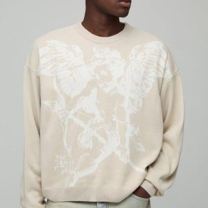 Oversized Boxy Renaissance Jacquard Knitted Jumper