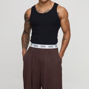 Slim Ribbed Lounge Vest And Jort Set