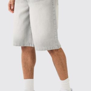 Denim Jorts In Light Grey