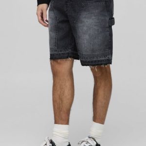 Relaxed Fit Carpenter Antique Grey Jean Shorts