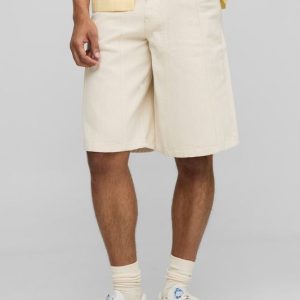 Regular Fit Ecru Panelled Jorts