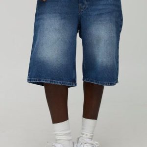 Regular Fit Washed Denim Jorts