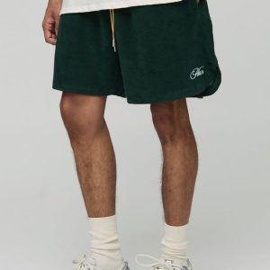 Boxy Fit Man Embroidered Towelling Shorts