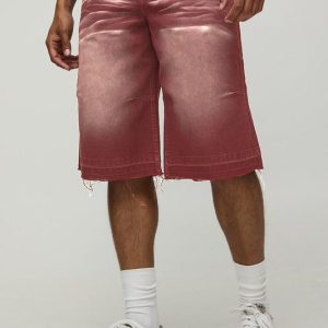 Longline Extreme Washed Denim Jorts