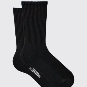 High Build Branded Sole Socks In Black